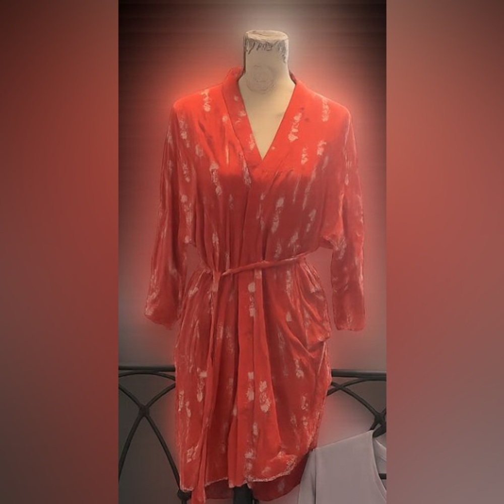 Red Floral Kimono Robe